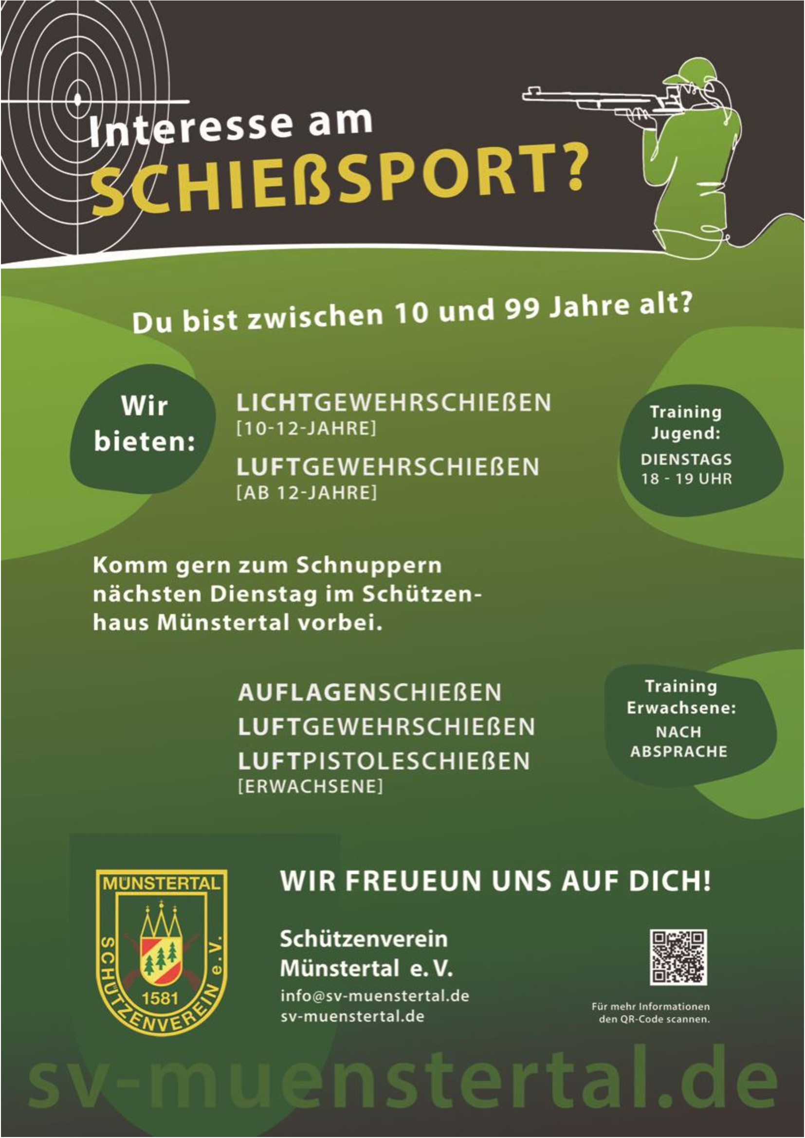 Interesse am Sportschießen? Komm gerne vorbei.